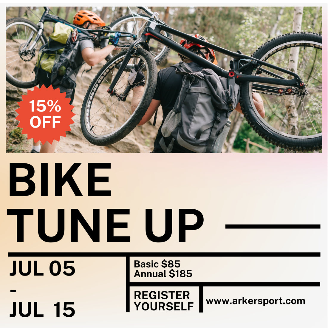Get your bike or Ebike ready with Arkersport tune up service in Toronto