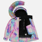 Girls Two Piece Snowsuit -tie dye Print With Black Pant - Deux Par Deux