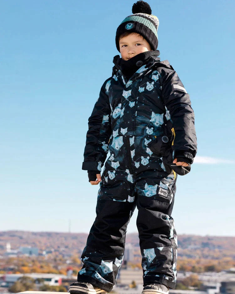 One Piece Kids Ski Snowsuit Boy Dipper Print - Deux Par Deux - Arkersport