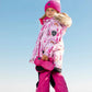 Girl's Two Piece Snowsuit Fuchsia With Snowy Forest Print Deux par Deux