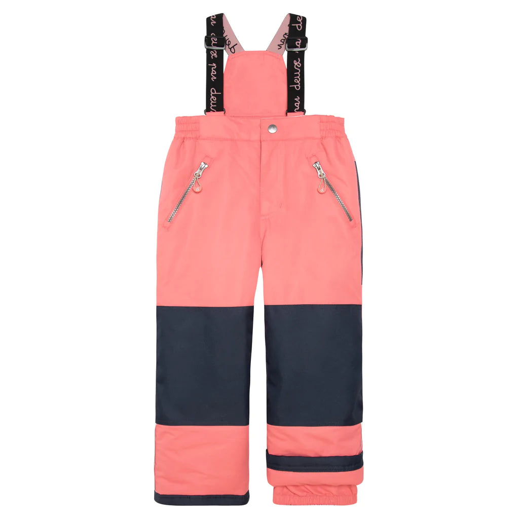 Printed Rainbow Two Piece Snowsuit Coral Pink And Navy Blue - Deux Par Deux - Arkersport
